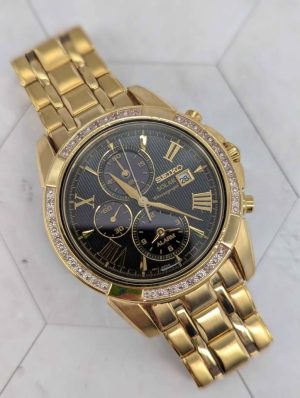Seiko Le Grand Sport Solar Chronograph Diamond Set Watch - BP384373