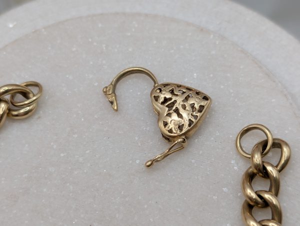 Ladies 9CT Yellow Gold Heart Locket Bracelet (14.3gms) - BP383753 - Image 7