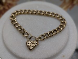 Ladies 9CT Yellow Gold Heart Locket Bracelet (14.3gms) - BP383753