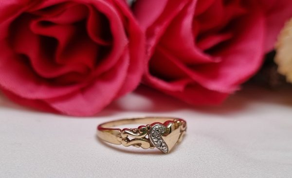 9ct Yellow Gold Heart Ring TW378820 - Image 6