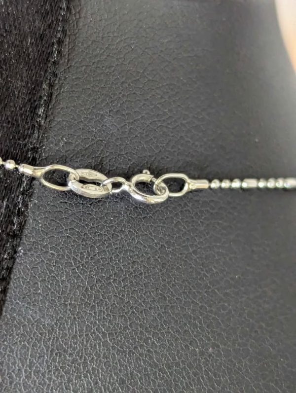 Ladies 18CT White Gold Necklace with Clear Stone Pendant (2.5gms) - BP369109 - Image 4
