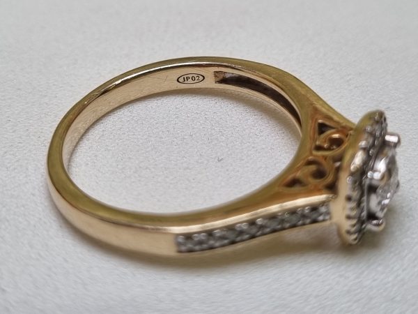 9ct Yellow Gold Halo Ring TW380734 - Image 4