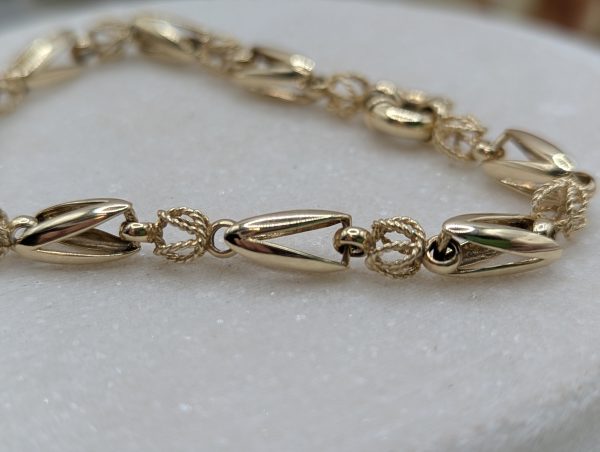 Ladies 9CT Yellow Gold Pattern Link Bracelet (8.2gms) - BP390249 - Image 5