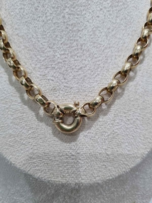 9CT YELLOW GOLD OVAL BELCHER LINK NECKLACE TW384816 - Image 8