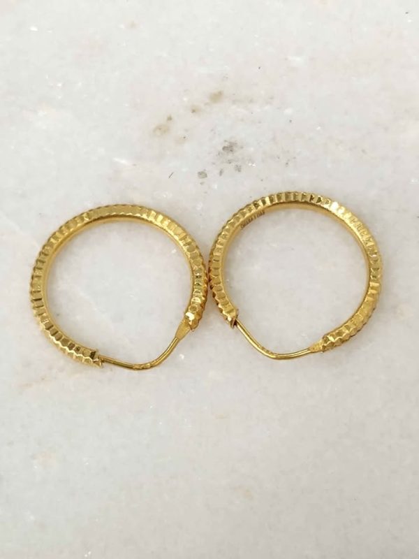 LADIES 21C YELLOW GOLD EARRINGS #GN385208 - Image 5