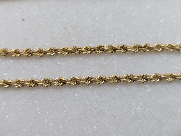 Ladies 10CT Yellow Gold Rope Chain Necklace (3.58gms) - BP390187 - Image 3