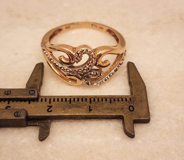 Ladies 9CT Rose Gold and Diamond Statement Ring- IP384752 - Image 2