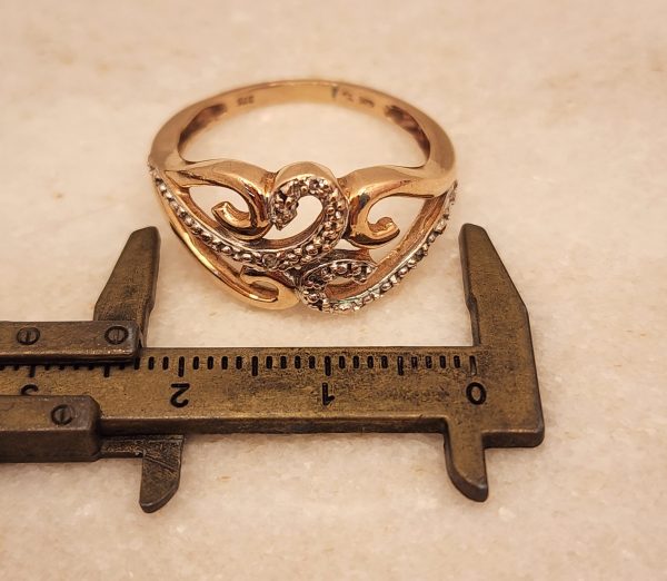 Ladies 9CT Rose Gold and Diamond Statement Ring- IP384752 - Image 10
