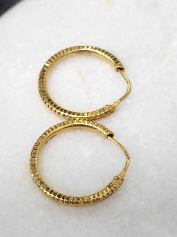 LADIES 21C YELLOW GOLD EARRINGS #GN385208 - Image 7