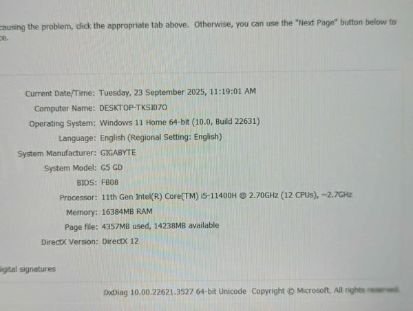 Gigabyte G5 Gaming Laptop (11th Gen i5, 16GB, 458GB) - BP350183 - Image 7