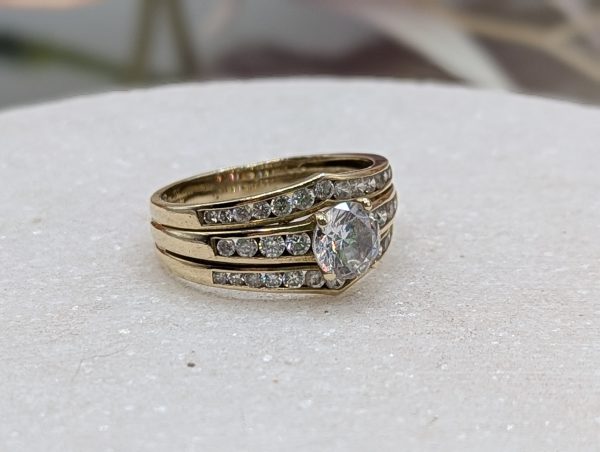 Ladies 9CT Yellow Gold Soldered Diamond Bridal Set (3.9gms) - BP369687 - Image 8