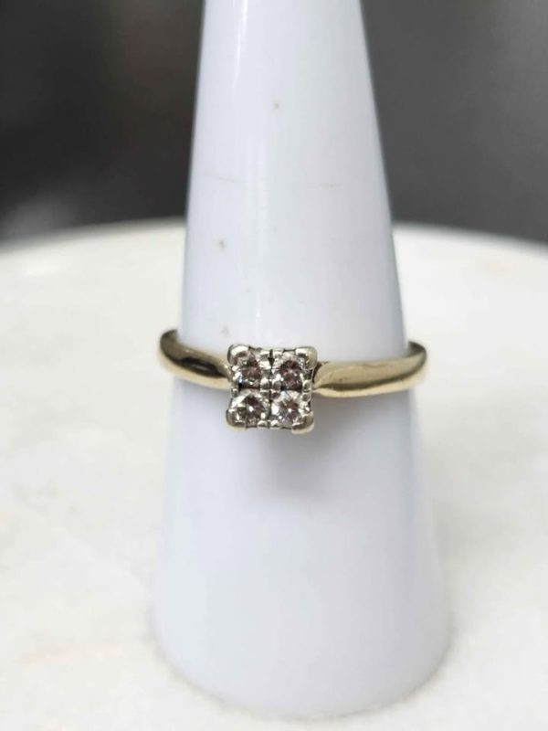 9CT YELLOW GOLD DIAMOND RING #GN387799 - Image 7