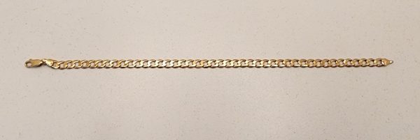 Unisex 9CT Yellow Gold Curb Bracelet - IP354417 - Image 4