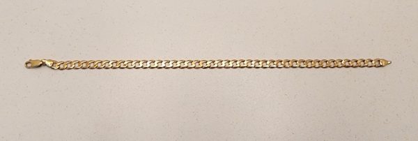 Unisex 9CT Yellow Gold Curb Bracelet - IP354417 - Image 11