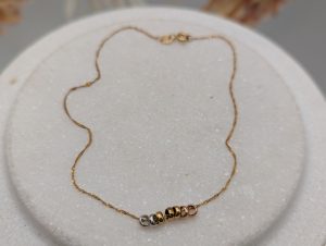 Ladies 9CT Yellow, White and Rose Gold Anklet (0.7gms) - BP366093