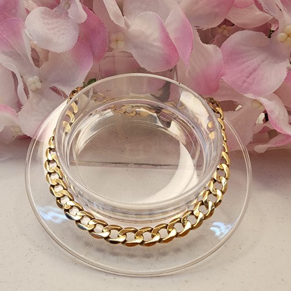 Unisex 9CT Yellow Gold Curb Bracelet - IP354417 - Image 10