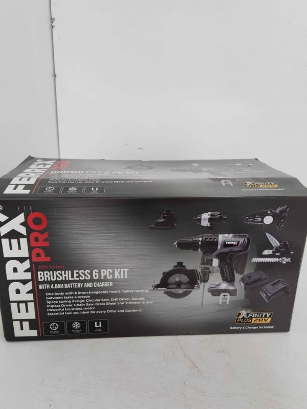 FERREX BRUSHLESS TOOL KIT COMBO IN BOX #GN386886 - Image 4