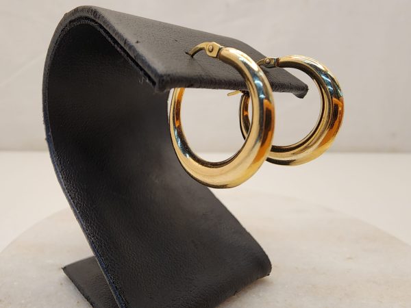 Ladies 9CT Yellow Gold Chunky Hoops - IP384760 - Image 14