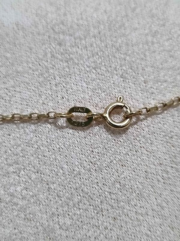 9CT YELLOW GOLD NECKLACE WITH GOLD AND SILVER PENDANT TW386920 - Image 10