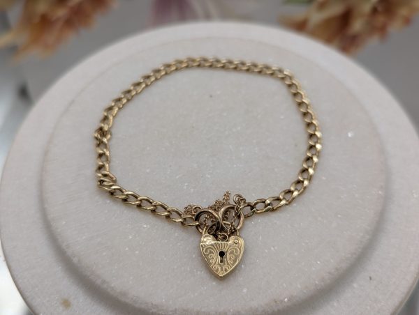 Ladies 9CT Yellow Gold Heart Locket Bracelet (5.1gms) - BP383230 - Image 5