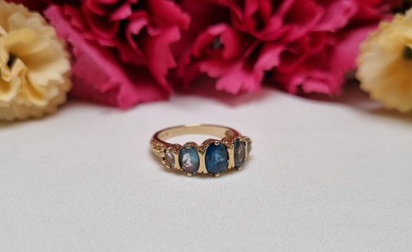 9ct Yellow Gold Blue Stone Ring TW376650 - Image 6