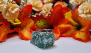 9ct Yellow Gold Purple and Green Stone Dress Ring TW384474