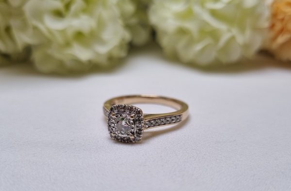 9ct Yellow Gold Halo Ring TW380734 - Image 7