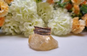 14ct Rose Gold Layered Channel Set Ring TW382667