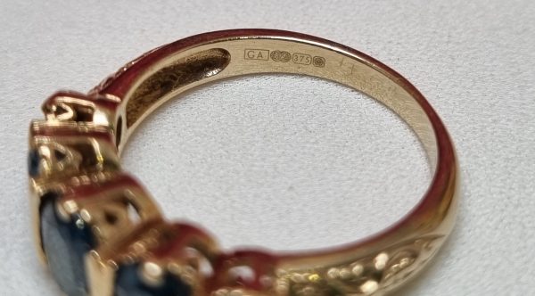 9ct Yellow Gold Blue Stone Ring TW376650 - Image 3