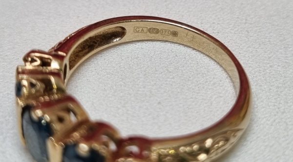 9ct Yellow Gold Blue Stone Ring TW376650 - Image 7