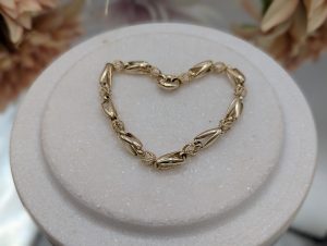 Ladies 9CT Yellow Gold Pattern Link Bracelet (8.2gms) - BP390249