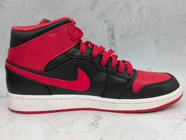 Nike Air Jordan 1 Mid Shoes (Black/Fire - Size US9) - BP388729 - Image 3
