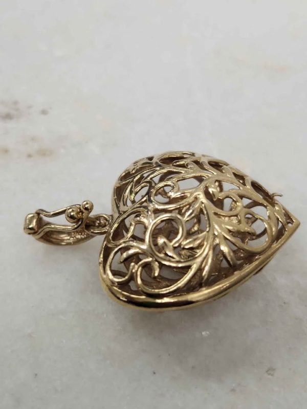 9CT YELLOW GOLD HOLLOW HEART PENDANT #GN388408-1 - Image 8
