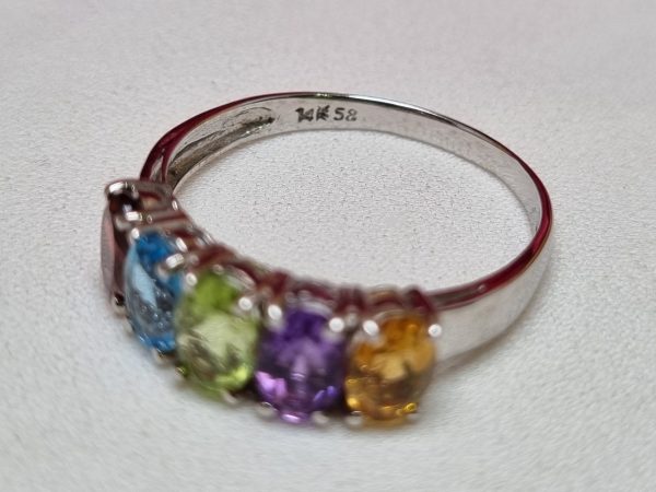 14ct White Gold Multicolour Five Stone Ring TW375840 - Image 7