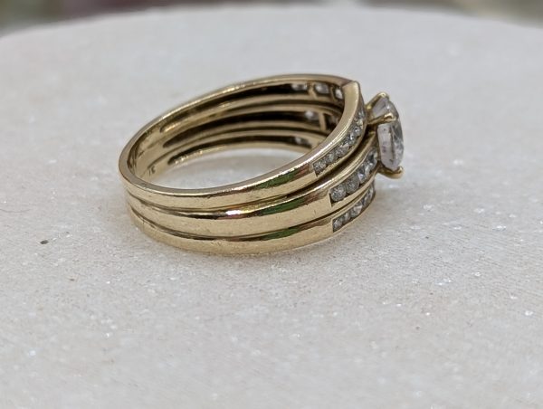 Ladies 9CT Yellow Gold Soldered Diamond Bridal Set (3.9gms) - BP369687 - Image 3