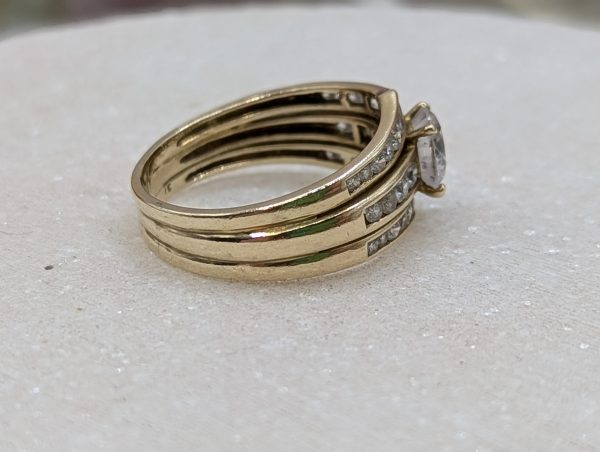 Ladies 9CT Yellow Gold Soldered Diamond Bridal Set (3.9gms) - BP369687 - Image 11