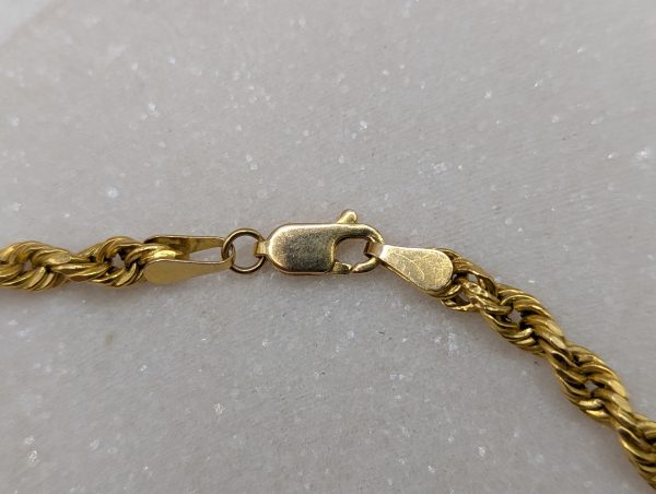 Ladies 22CT Yellow Gold Cross Pendant Rope Chain Necklace (24.2gms) - BP390027 - Image 6