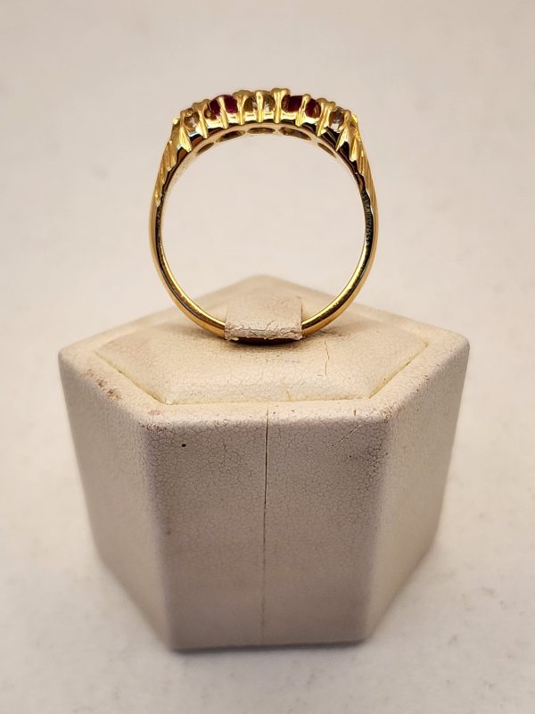 Ladies 14CT Yellow Gold Ring with Rubies and Diamonds Valuated - IP354365 - Image 5