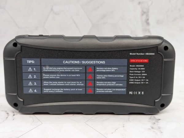 Daytona 2000A 12V Boost Jump Starter (DB2000X) - BP387004 - Image 5