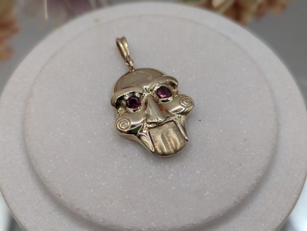 Unisex 9CT Yellow Gold and Ruby Jigsaw Pendant (14.3gms) - BP388208