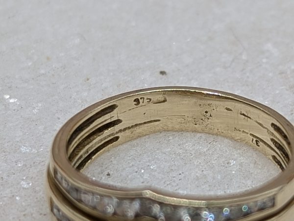 Ladies 9CT Yellow Gold Soldered Diamond Bridal Set (3.9gms) - BP369687 - Image 14