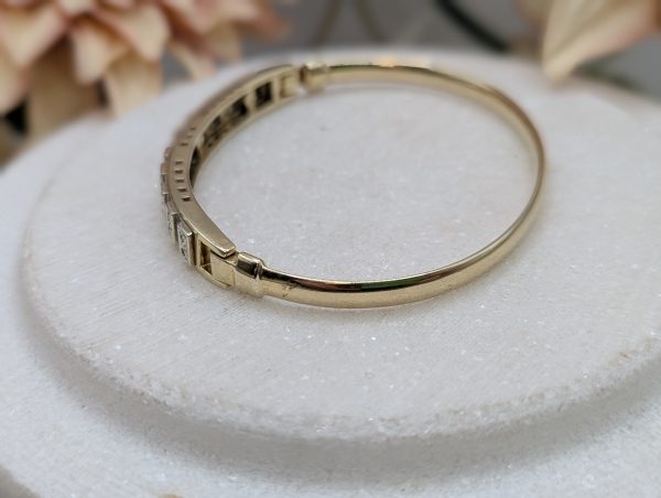 Ladies 9CT Yellow Gold Diamond Bangle (17.32gms) - BP376687 - Image 5