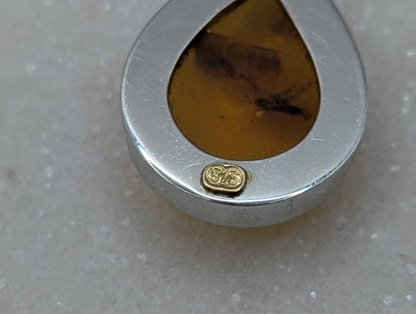 Unisex 9CT White Gold Mosquito in Amber Pendant (5.9gms) - BP361666 - Image 7