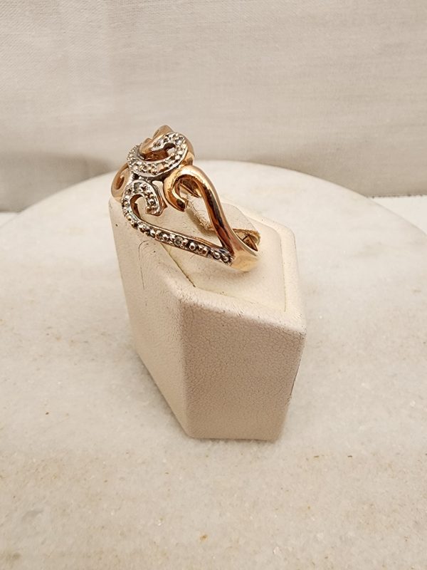 Ladies 9CT Rose Gold and Diamond Statement Ring- IP384752 - Image 4