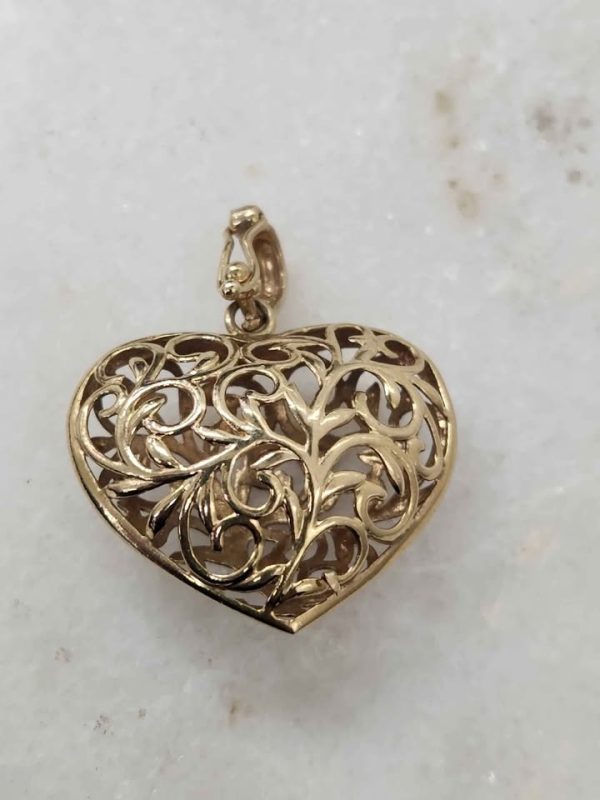 9CT YELLOW GOLD HOLLOW HEART PENDANT #GN388408-1 - Image 12