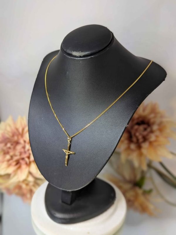 Unisex 9CT Yellow Gold Necklace With Crucifix Pendant (3.5gms) - BP385928