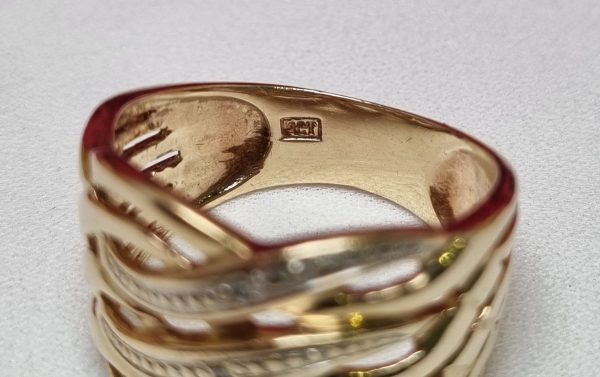9ct Yellow Gold Weave-Pattern Ring TW374388 - Image 4