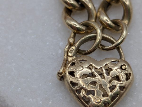 Ladies 9CT Yellow Gold Heart Locket Bracelet (14.3gms) - BP383753 - Image 5