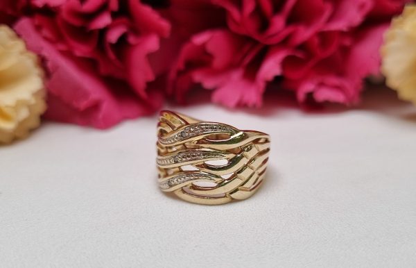 9ct Yellow Gold Weave-Pattern Ring TW374388 - Image 7