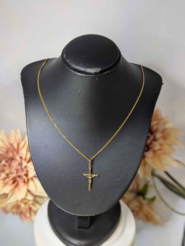 Unisex 9CT Yellow Gold Necklace With Crucifix Pendant (3.5gms) - BP385928 - Image 2